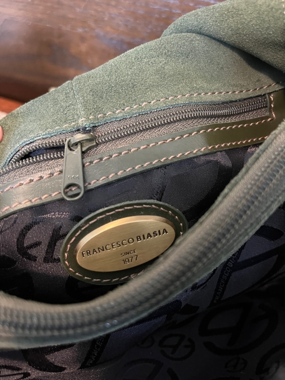 Francesco Biasia Olive Green Leather Saddle Bag - Picture 13 of 13